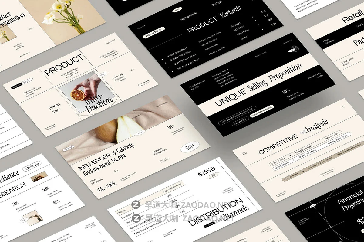 24页极简化妆品护肤品美妆品牌发布会幻灯片图文设计keynote模板 Cosmetic Launch Presentation Keynote Template插图3 24页极简化妆品护肤品美妆品牌发布会幻灯片图文设计keynote模板 Cosmetic Launch Presentation Keynote Template插图3