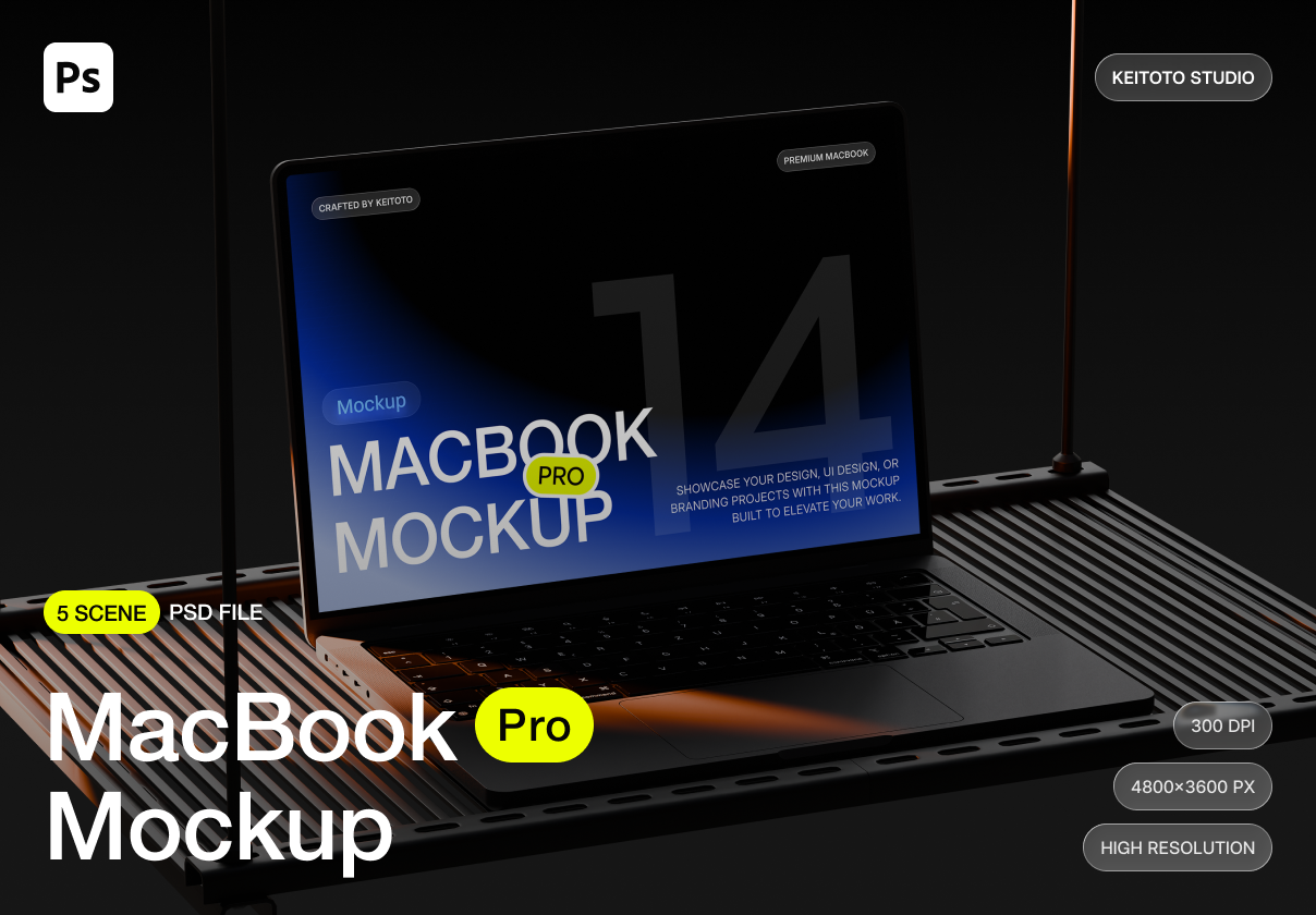 5款高级工业风网站ui界面作品集设计展示苹果MacBook Pro笔记本电脑样机psd模板 MacBook Pro Industrial Stage Mockup Set插图 5款高级工业风网站ui界面作品集设计展示苹果MacBook Pro笔记本电脑样机psd模板 MacBook Pro Industrial Stage Mockup Set插图