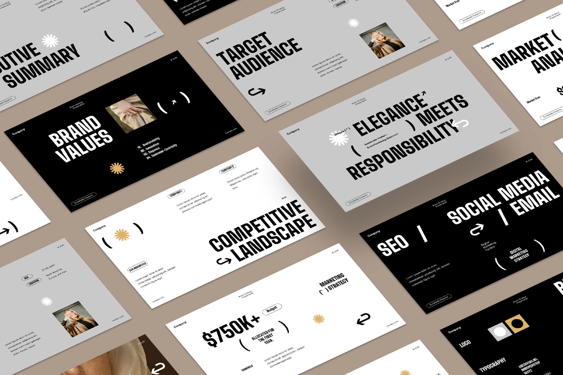 23页专业时装品牌营销宣传介绍幻灯片图文布局设计ppt模板素材 Brand Strategy Presentation Powerpoint Template插图3 23页专业时装品牌营销宣传介绍幻灯片图文布局设计ppt模板素材 Brand Strategy Presentation Powerpoint Template插图3