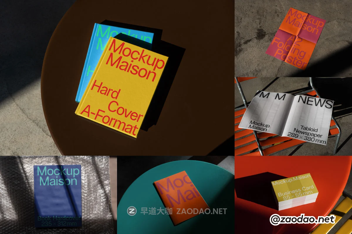 7款小众书籍画册杂志海报报纸名片卡片品牌VI设计展示贴图PSD样机模板 Mockup.Maison – D Collection P4插图 7款小众书籍画册杂志海报报纸名片卡片品牌VI设计展示贴图PSD样机模板 Mockup.Maison – D Collection P4插图