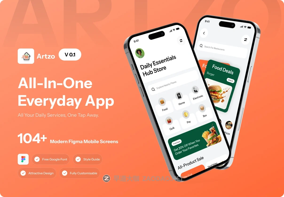 104+屏现代美学在线购物杂货店商城应用程序手机app ui界面设计figma模板套件 Artzo | All-In-One Everyday App UI Kit插图 104+屏现代美学在线购物杂货店商城应用程序手机app ui界面设计figma模板套件 Artzo | All-In-One Everyday App UI Kit插图