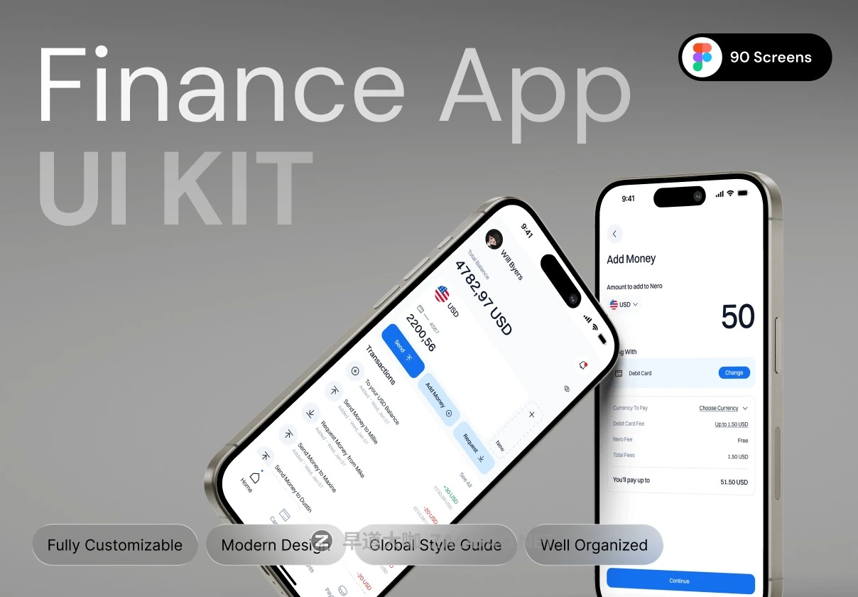 180屏现代金融科技数字银行钱包app用户界面ui设计figma套件模板素材 Finance & Mobile Banking App UI Kit插图 180屏现代金融科技数字银行钱包app用户界面ui设计figma套件模板素材 Finance & Mobile Banking App UI Kit插图