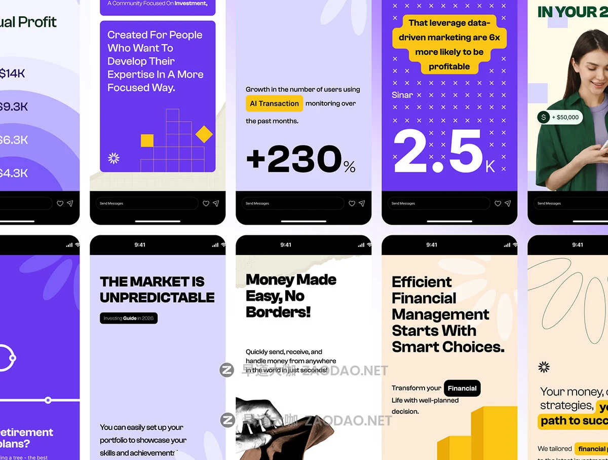 60页创意ins风金融科技投资理财品牌推广社交媒体电商海报公众号推文figma模板素材 Startup Social Media Banner Pack插图7 60页创意ins风金融科技投资理财品牌推广社交媒体电商海报公众号推文figma模板素材 Startup Social Media Banner Pack插图7