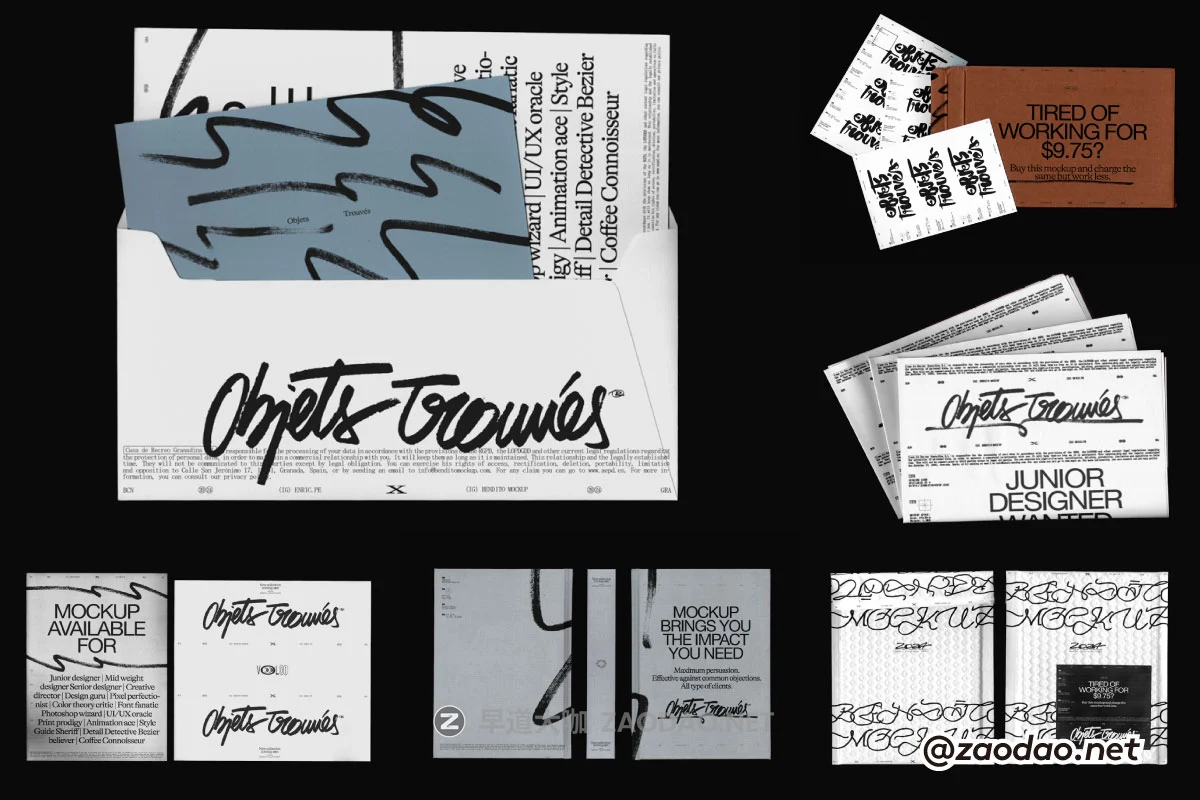 7款国外小众报纸信封卡片名片笔记本快递包装袋书籍品牌Vi设计展示PSD样机模板 Bendito Mockup – Objets Trouvés v1 P6插图 7款国外小众报纸信封卡片名片笔记本快递包装袋书籍品牌Vi设计展示PSD样机模板 Bendito Mockup – Objets Trouvés v1 P6插图
