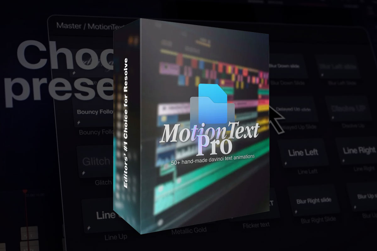 达芬奇模板 专业短片文字标题字幕剪辑动画效果模板+中文字幕视频教程 Ryanherrick – MotionText Pro V1 – Text FX Pack v2026 for Davinci特色图 达芬奇模板 专业短片文字标题字幕剪辑动画效果模板+中文字幕视频教程 Ryanherrick – MotionText Pro V1 – Text FX Pack v2026 for Davinci