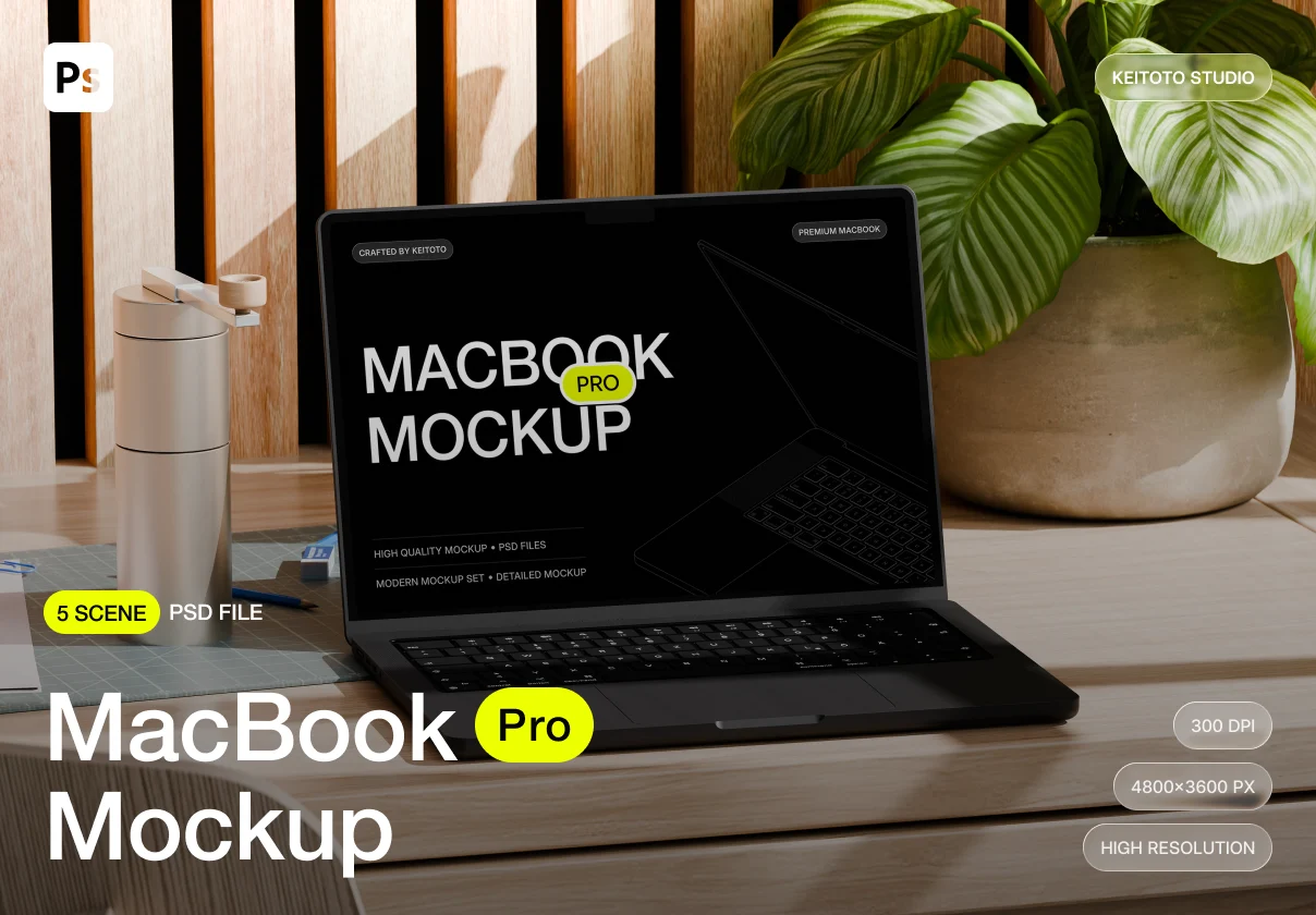 5款室内拍摄苹果MacBook Pro笔记本电脑作品集展示贴图psd样机模板设计素材 MacBook Pro Lifestyle Studio Mockup Set插图 5款室内拍摄苹果MacBook Pro笔记本电脑作品集展示贴图psd样机模板设计素材 MacBook Pro Lifestyle Studio Mockup Set插图