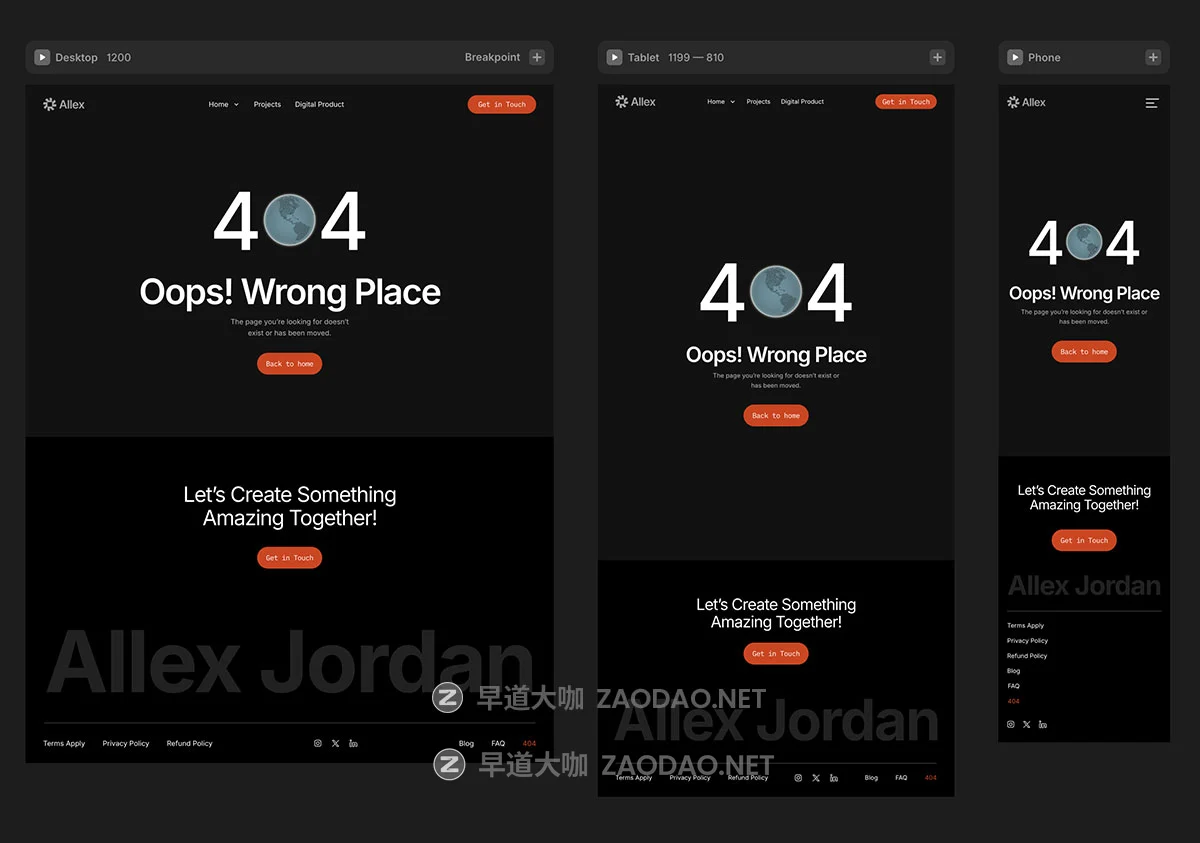4屏响应式艺术摄影ui品牌设计作品集案例网站框架布局framer模板素材 Creative Personal Portfolio Framer Template插图6 4屏响应式艺术摄影ui品牌设计作品集案例网站框架布局framer模板素材 Creative Personal Portfolio Framer Template插图6
