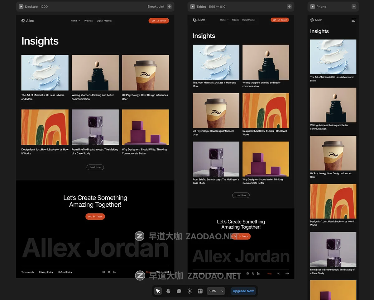 4屏响应式艺术摄影ui品牌设计作品集案例网站框架布局framer模板素材 Creative Personal Portfolio Framer Template插图4 4屏响应式艺术摄影ui品牌设计作品集案例网站框架布局framer模板素材 Creative Personal Portfolio Framer Template插图4