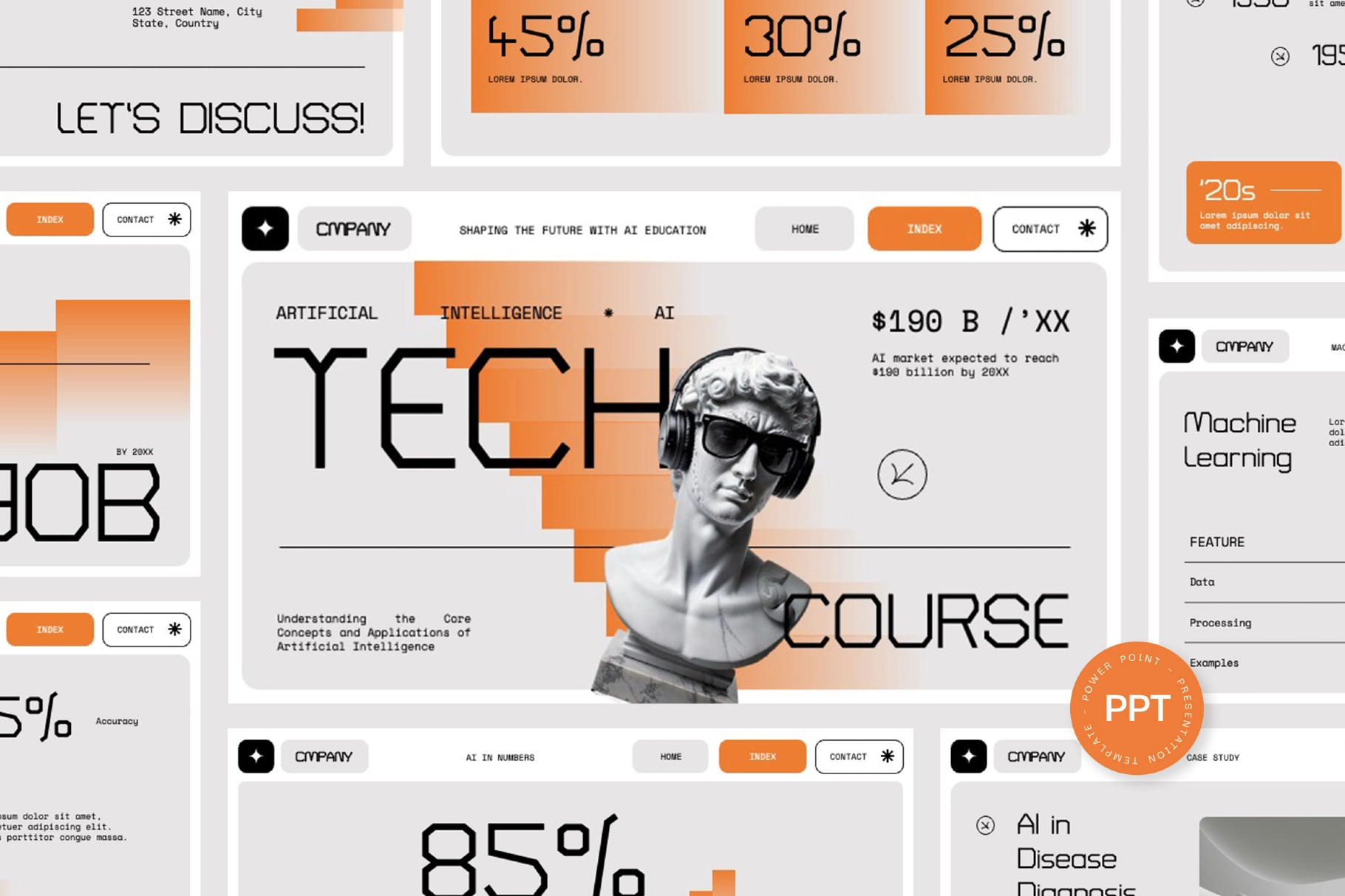 21页互联网AI人工智能信息技术数据报表演讲稿幻灯片ppt设计模板 Interactive AI Technology Education Powerpoint