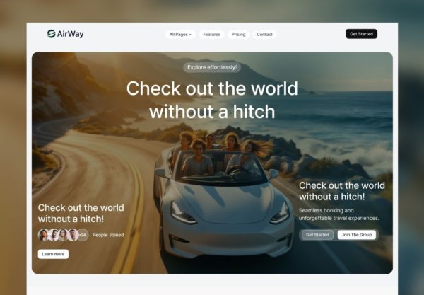 响应式旅行社旅游运营商网站UI界面设计Webflow模板 AirWay – Travel Webflow Template