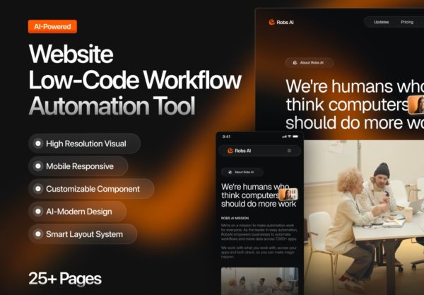 29屏AI人工智能服务SaaS产品平台网站用户界面UI设计figma模板 AI Workflow Automation SaaS UI Kit – Figma