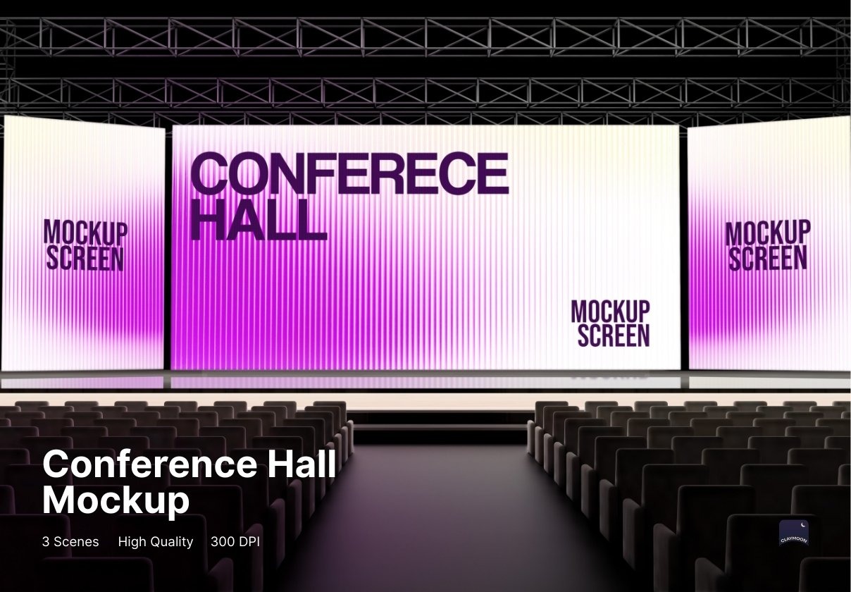 3款科技新品新闻展会发布会电子屏广告牌设计展示效果图psd样机模板 High-Quality Conference Hall Stage Mockup特色图 3款科技新品新闻展会发布会电子屏广告牌设计展示效果图psd样机模板 High-Quality Conference Hall Stage Mockup