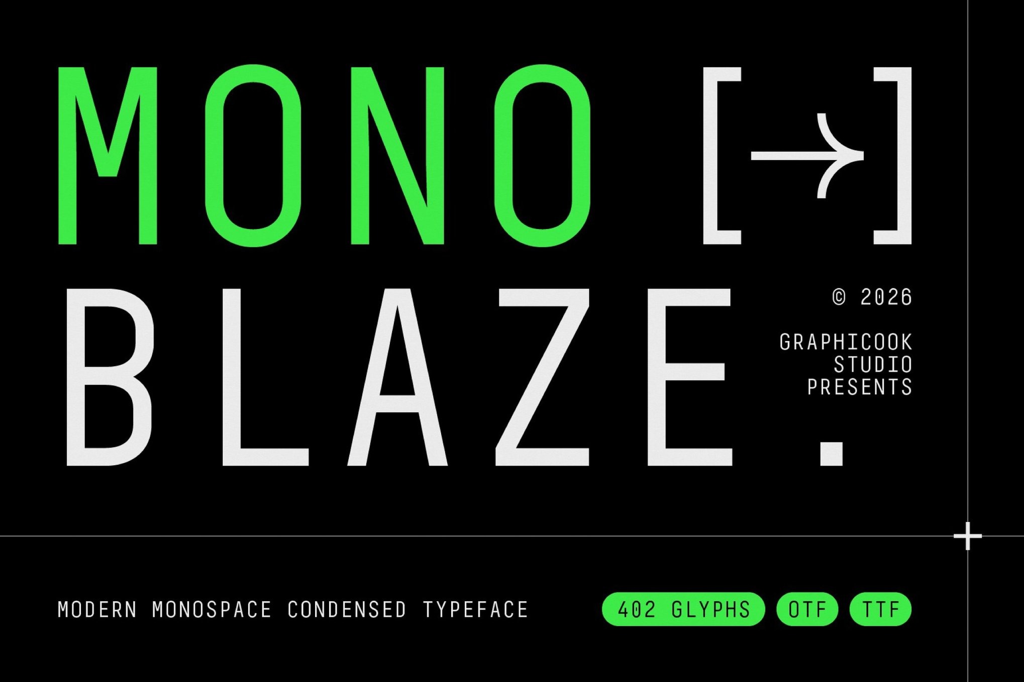 现代未来科技品牌杂志包装电影封面设计无衬线英文字体安装包 Mono Blaze特色图 现代未来科技品牌杂志包装电影封面设计无衬线英文字体安装包 Mono Blaze