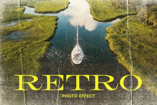 复古点状半色调划痕褪色磨损折痕纸张纹理效果ps特效样机 Retro Halftone Photo Effect特色图 复古点状半色调划痕褪色磨损折痕纸张纹理效果ps特效样机 Retro Halftone Photo Effect