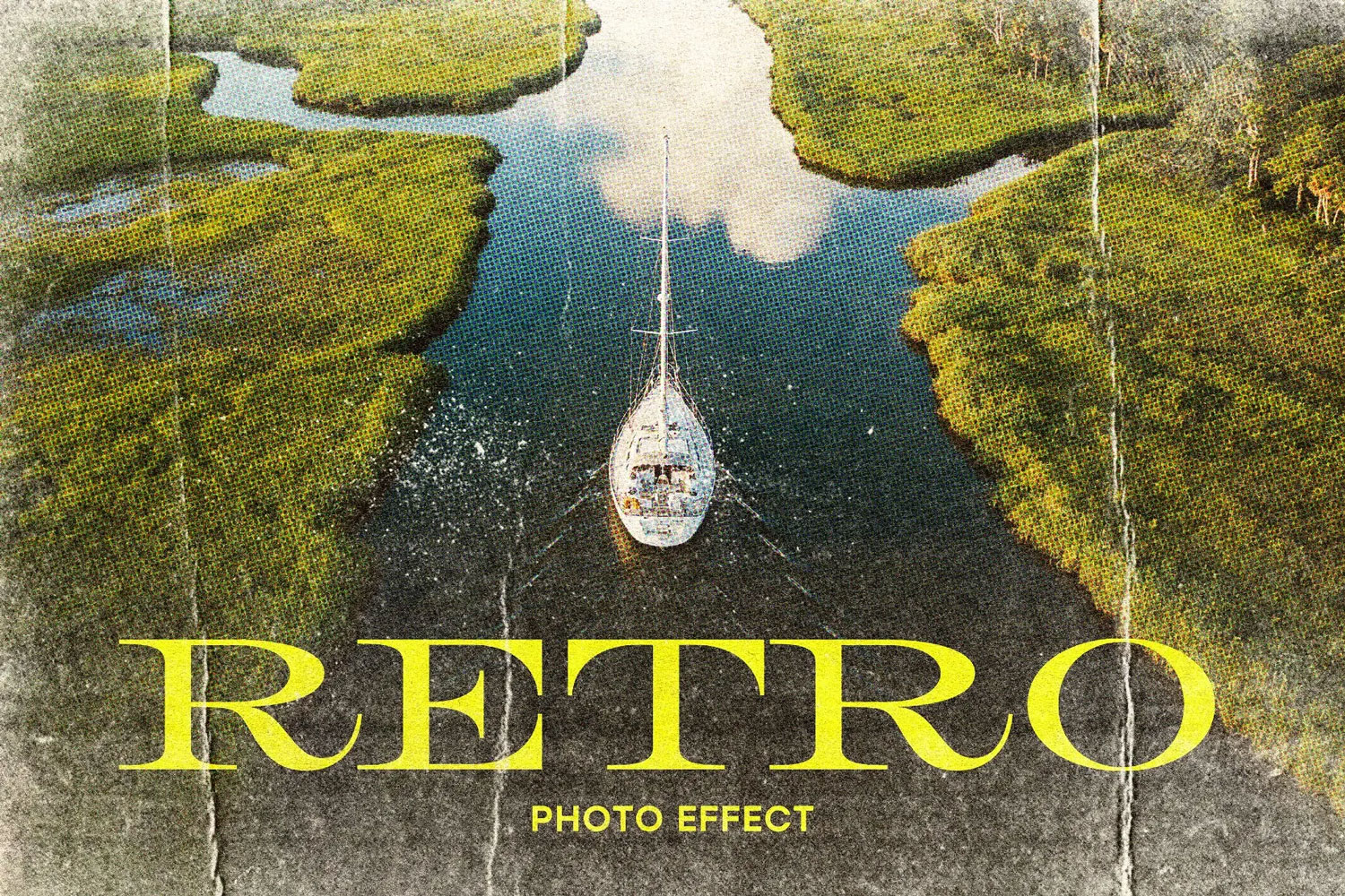 复古点状半色调划痕褪色磨损折痕纸张纹理效果ps特效样机 Retro Halftone Photo Effect插图 复古点状半色调划痕褪色磨损折痕纸张纹理效果ps特效样机 Retro Halftone Photo Effect插图