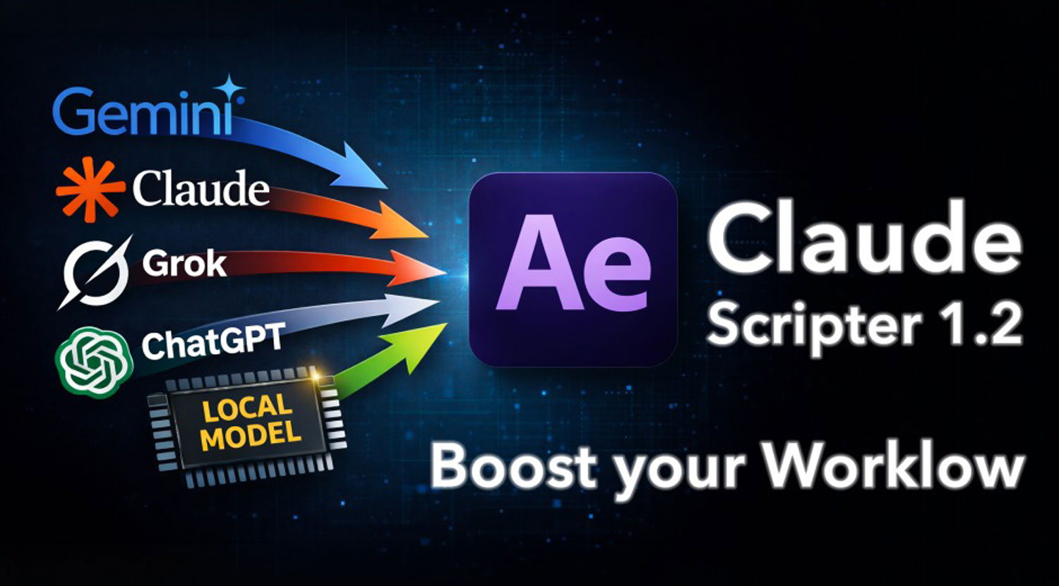 AE插件 AI智能多语言模型JSX代码执行保存脚本助手 Aescripts – Claude Scripter v1.2.1特色图 AE插件 AI智能多语言模型JSX代码执行保存脚本助手 Aescripts – Claude Scripter v1.2.1