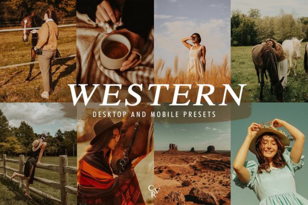 10组复古温暖色调旅拍人像风景作品集调色Lightroom预设 CVR Presets – 10 Western Lightroom Presets