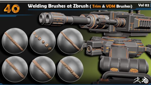 Blender Zbrush焊接线纹理画笔笔刷设计素材 Artstation – Welding Brush ( Trim & VDM Brushes) Vol 02特色图 Blender Zbrush焊接线纹理画笔笔刷设计素材 Artstation – Welding Brush ( Trim & VDM Brushes) Vol 02