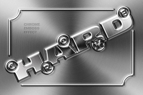 逼真凸起金属拉丝镀铬锐利雕刻工业风logo字体标题设计ps特效样机 Hard Chrome Emboss Logo Effect特色图 逼真凸起金属拉丝镀铬锐利雕刻工业风logo字体标题设计ps特效样机 Hard Chrome Emboss Logo Effect