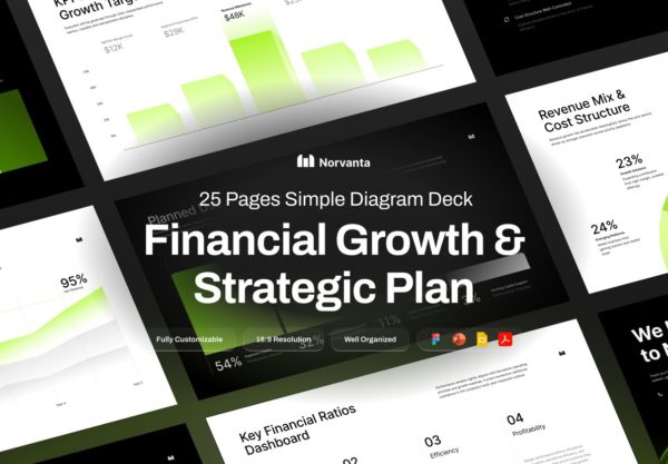 25页金融投资财务年度报表商业战略策划提案幻灯片设计ppt/figma模板 Financial Growth and Strategic Plan Pitch Deck – Norvanta特色图 25页金融投资财务年度报表商业战略策划提案幻灯片设计ppt/figma模板 Financial Growth and Strategic Plan Pitch Deck – Norvanta