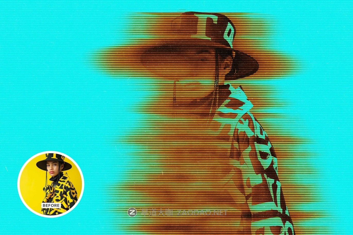 酸性条纹运动模糊照片效果ps特效滤镜样机 Striped Motion Blur Effect插图3 酸性条纹运动模糊照片效果ps特效滤镜样机 Striped Motion Blur Effect插图3