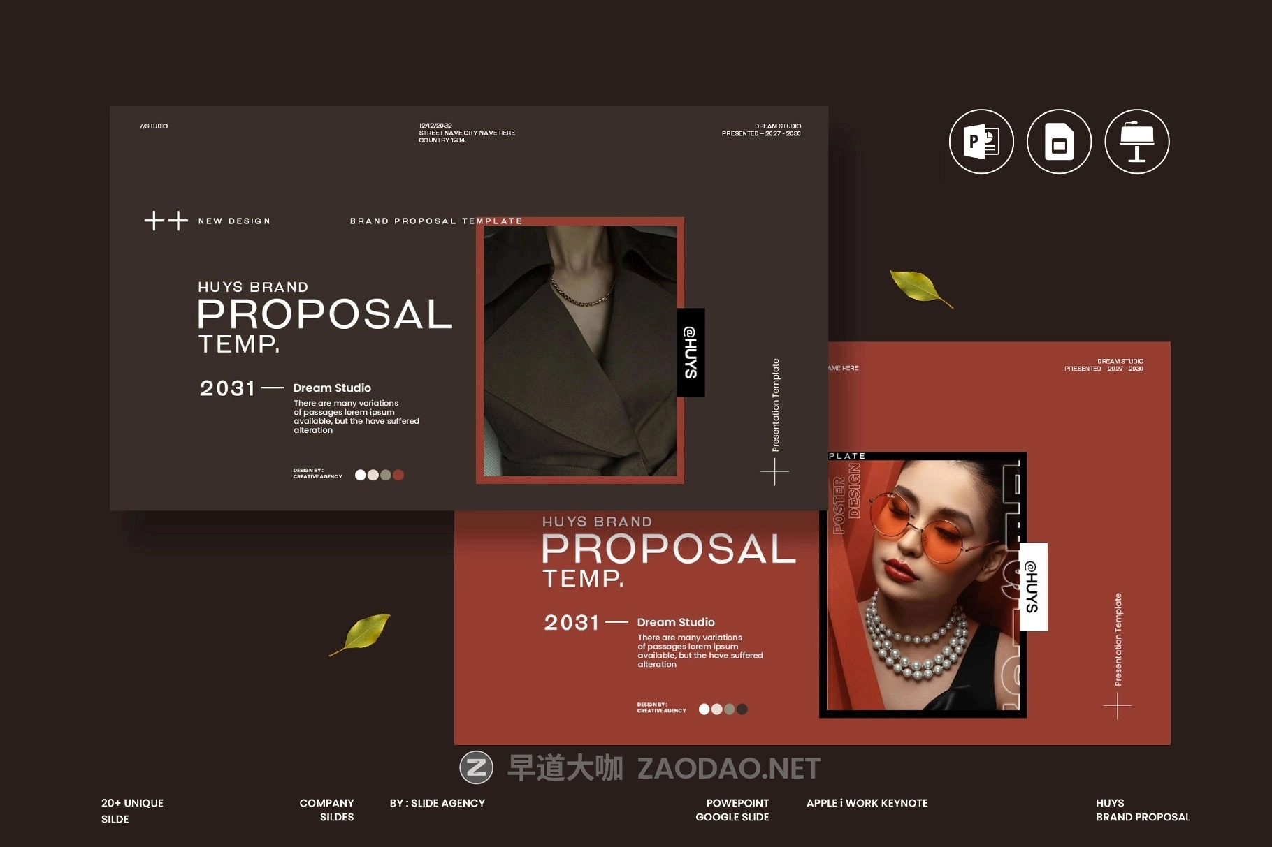 现代时尚品牌营销策划演示文稿设计ppt/keynote模版 Huys Brand Proposal Presentation Template插图 现代时尚品牌营销策划演示文稿设计ppt/keynote模版 Huys Brand Proposal Presentation Template插图