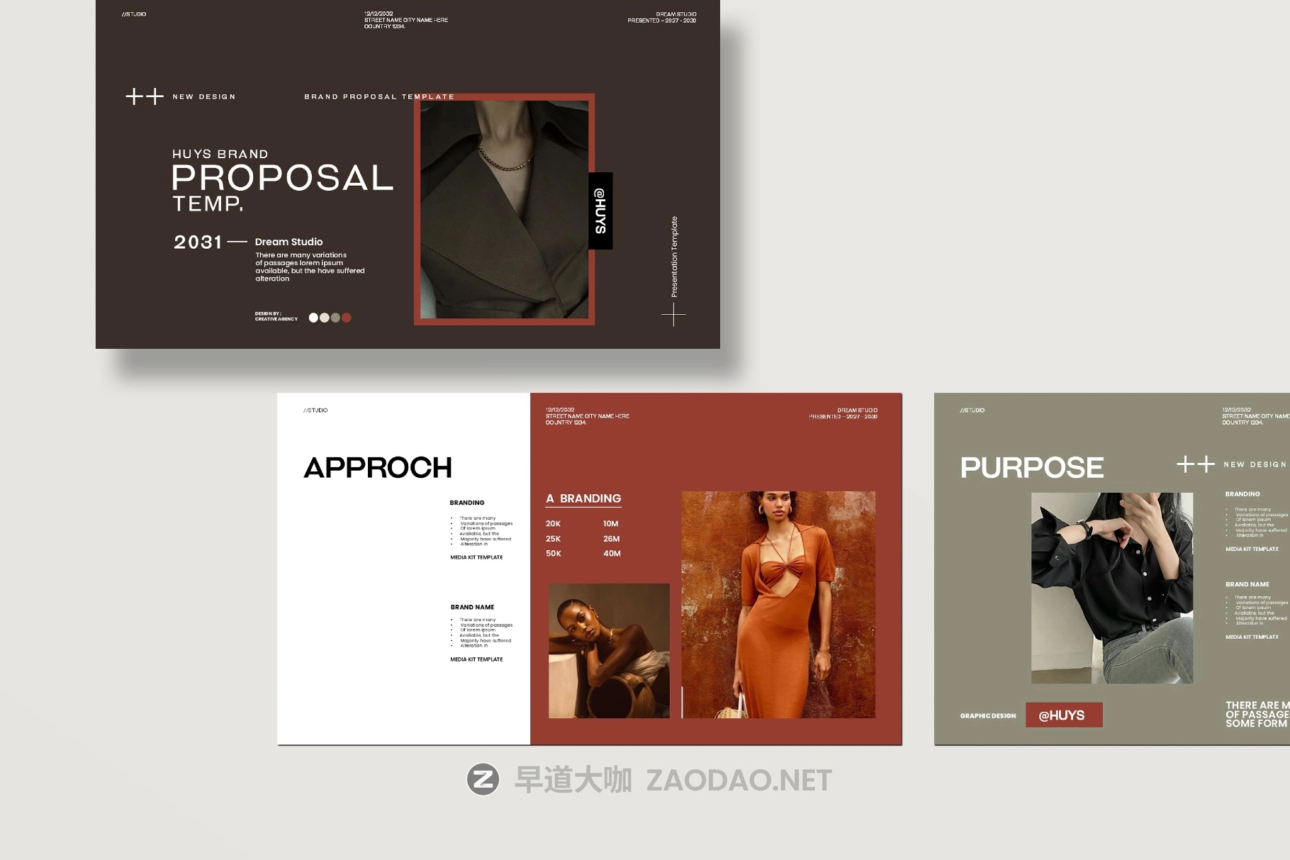 现代时尚品牌营销策划演示文稿设计ppt/keynote模版 Huys Brand Proposal Presentation Template插图3 现代时尚品牌营销策划演示文稿设计ppt/keynote模版 Huys Brand Proposal Presentation Template插图3