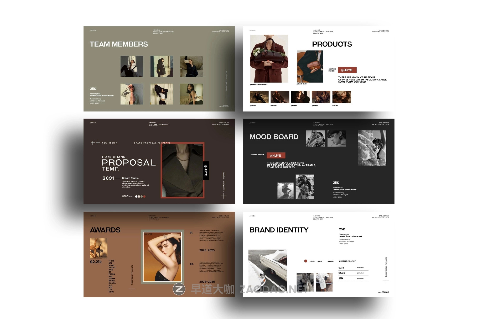 现代时尚品牌营销策划演示文稿设计ppt/keynote模版 Huys Brand Proposal Presentation Template插图5 现代时尚品牌营销策划演示文稿设计ppt/keynote模版 Huys Brand Proposal Presentation Template插图5