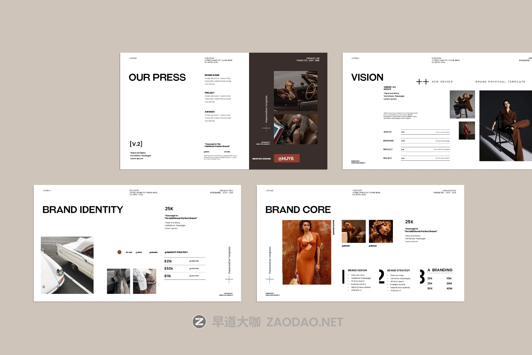 现代时尚品牌营销策划演示文稿设计ppt/keynote模版 Huys Brand Proposal Presentation Template插图6 现代时尚品牌营销策划演示文稿设计ppt/keynote模版 Huys Brand Proposal Presentation Template插图6