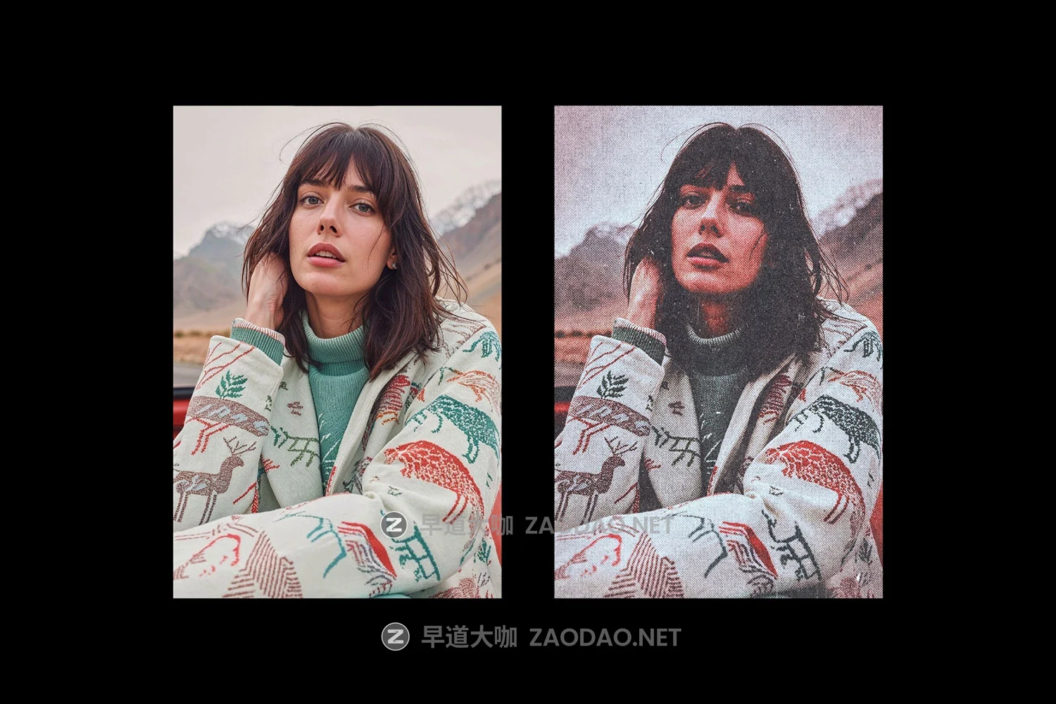 复古印刷卡片纸纹质感半色调褪色封面图像修图ps特效滤镜样机 Retro Postcard Photo Effect插图4 复古印刷卡片纸纹质感半色调褪色封面图像修图ps特效滤镜样机 Retro Postcard Photo Effect插图4