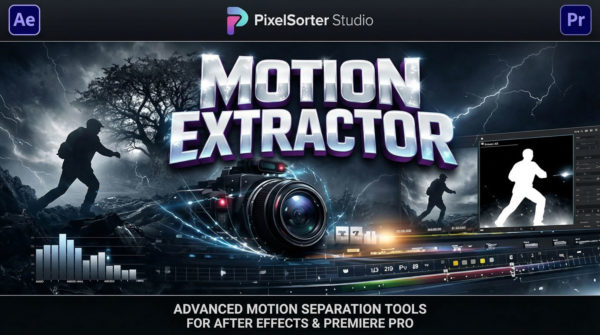 AE/PR插件 视频物体运动变化提取特效插件 PixelSorter Studio – Motion Extractor v1.1.0特色图 AE/PR插件 视频物体运动变化提取特效插件 PixelSorter Studio – Motion Extractor v1.1.0