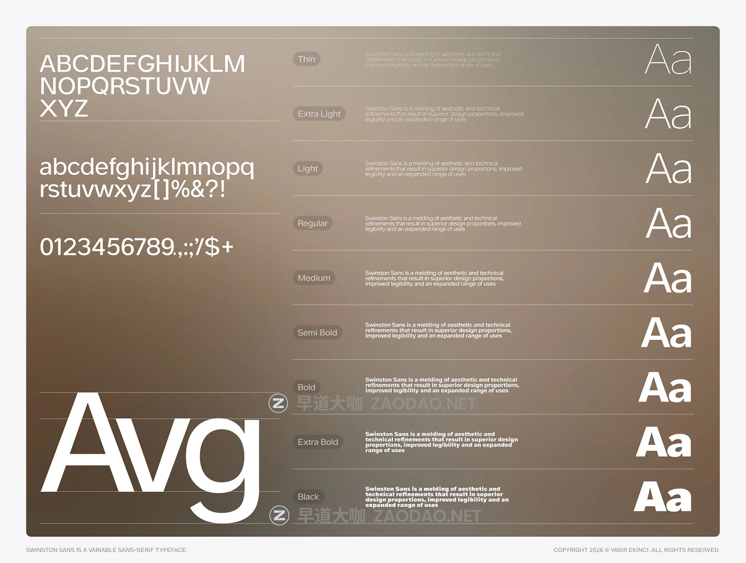 现代时尚前卫海报logo视觉画面ui设计无衬线英文字体安装包 Swinston Sans Variable Typeface插图15 现代时尚前卫海报logo视觉画面ui设计无衬线英文字体安装包 Swinston Sans Variable Typeface插图15