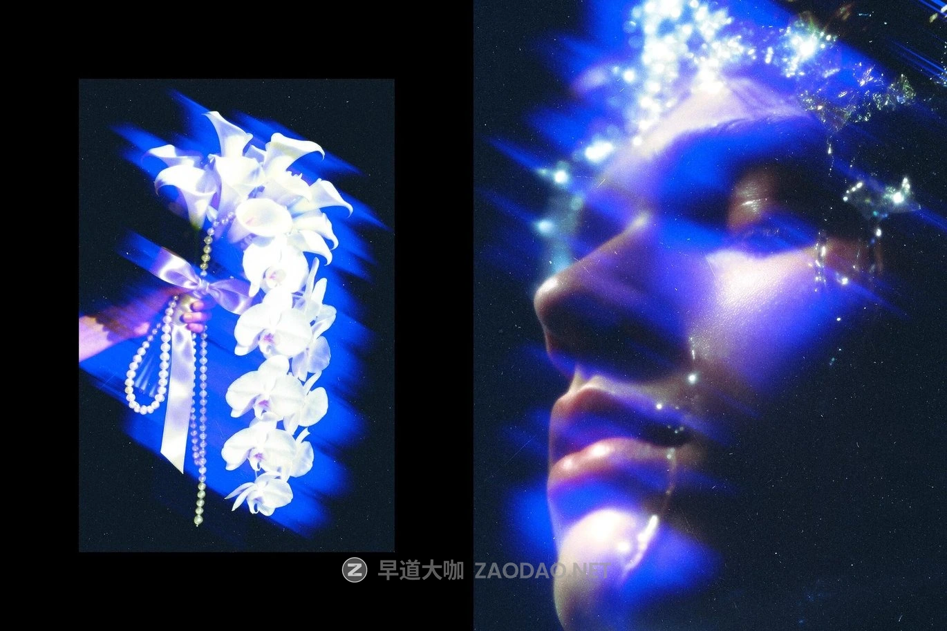 复古模糊颗粒漏光蓝光照片效果ps特效滤镜样机 Aura Cobalt Leak Effect插图4 复古模糊颗粒漏光蓝光照片效果ps特效滤镜样机 Aura Cobalt Leak Effect插图4