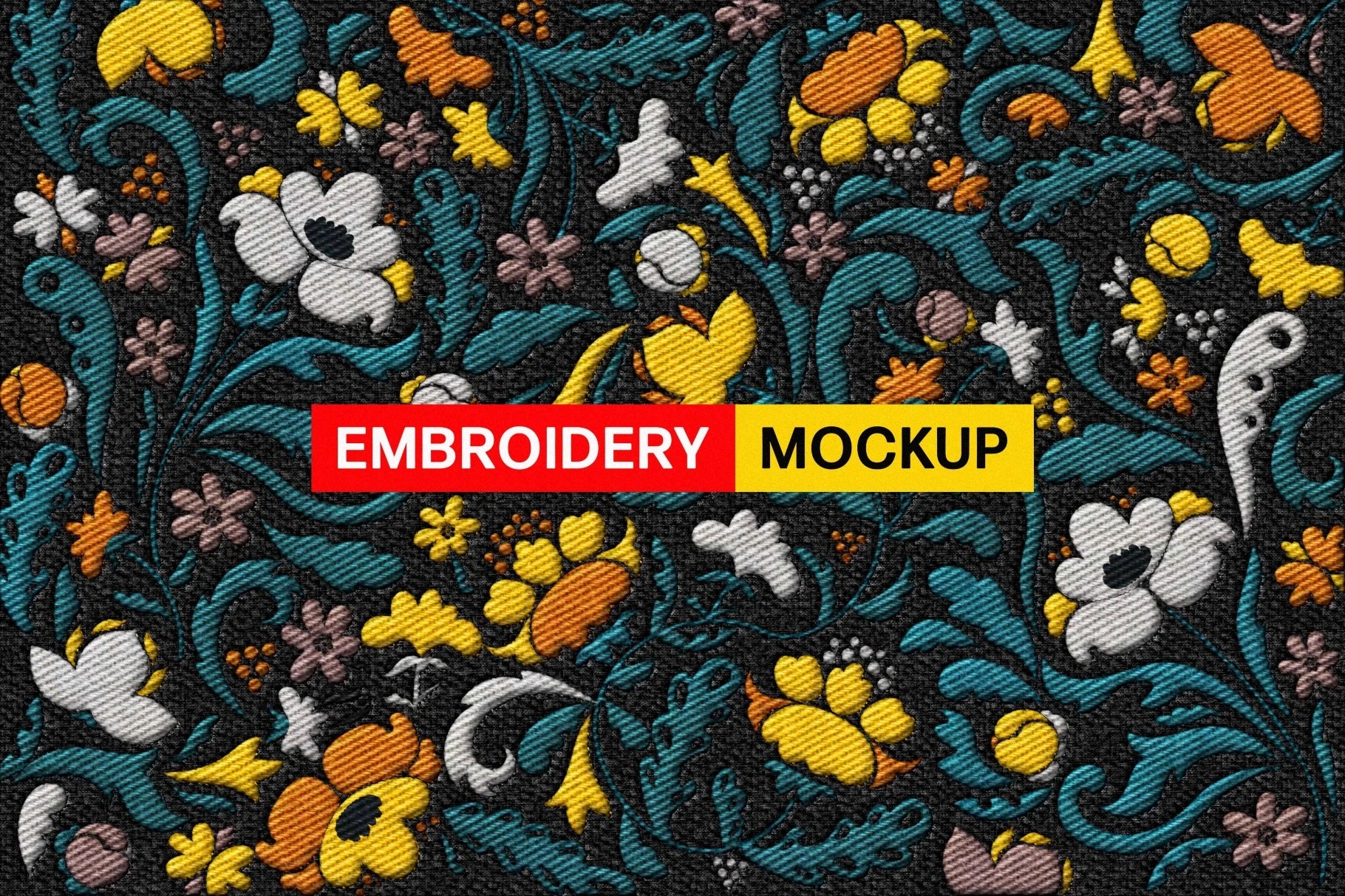 时尚逼真针织刺绣缝制服装纺织品设计ps特效样机 Embroidery Mockup特色图 时尚逼真针织刺绣缝制服装纺织品设计ps特效样机 Embroidery Mockup