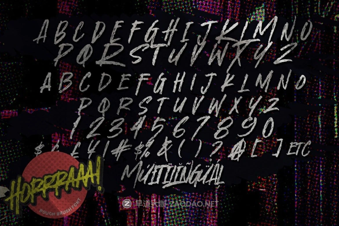 时尚创意品牌海报包装邀请函设计手写英文字体安装包 Horrraaa – Rough Brush Font插图5 时尚创意品牌海报包装邀请函设计手写英文字体安装包 Horrraaa – Rough Brush Font插图5