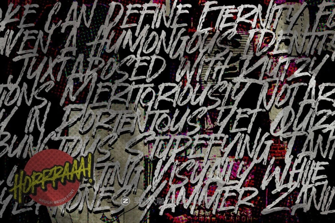 时尚创意品牌海报包装邀请函设计手写英文字体安装包 Horrraaa – Rough Brush Font插图6 时尚创意品牌海报包装邀请函设计手写英文字体安装包 Horrraaa – Rough Brush Font插图6