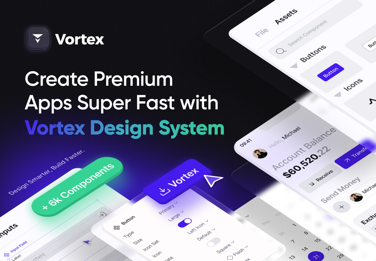 6000+款网站app ui界面设计小组件按钮figma格式文件套件素材 Vortex Design System UI Kit特色图 6000+款网站app ui界面设计小组件按钮figma格式文件套件素材 Vortex Design System UI Kit