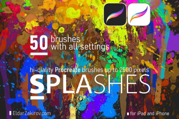 50组街头涂鸦油漆飞溅泼墨肌理纹理Procreate笔刷设计素材 50 Hi-Res SPLASHES brushes for PROCREATE特色图 50组街头涂鸦油漆飞溅泼墨肌理纹理Procreate笔刷设计素材 50 Hi-Res SPLASHES brushes for PROCREATE