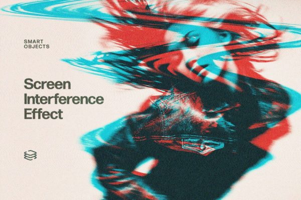 故障扭曲模糊旋转照片效果ps特效滤镜样机 Screen Interference Photo Effect特色图 故障扭曲模糊旋转照片效果ps特效滤镜样机 Screen Interference Photo Effect