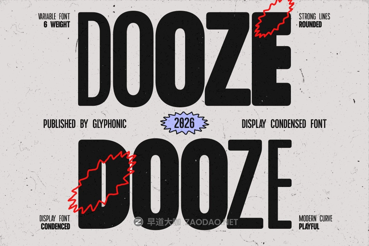 现代涂鸦街头品牌海报标题设计无衬线英文字体安装包 Dooze – Display Condensed Sans插图 现代涂鸦街头品牌海报标题设计无衬线英文字体安装包 Dooze – Display Condensed Sans插图