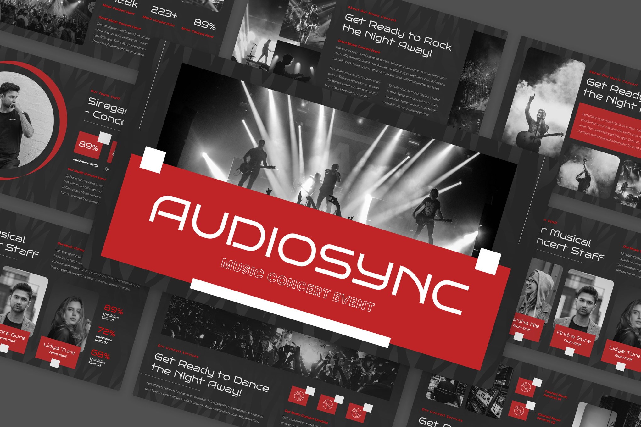 现代时尚音乐会营销策划演示文稿设计ppt模版 Audiosync – Music Concert Powerpoint Template特色图 现代时尚音乐会营销策划演示文稿设计ppt模版 Audiosync – Music Concert Powerpoint Template