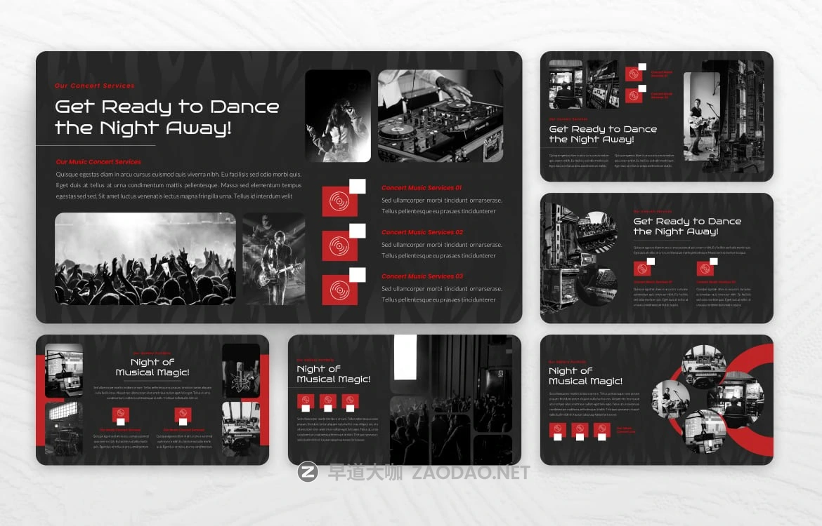 现代时尚音乐会营销策划演示文稿设计ppt模版 Audiosync – Music Concert Powerpoint Template插图2 现代时尚音乐会营销策划演示文稿设计ppt模版 Audiosync – Music Concert Powerpoint Template插图2