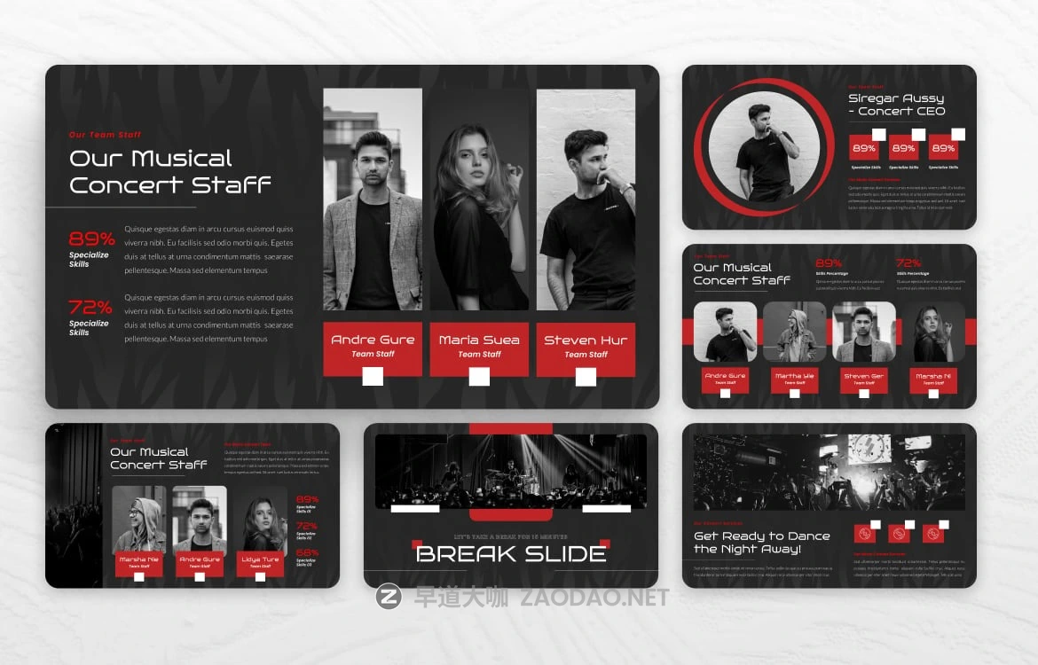 现代时尚音乐会营销策划演示文稿设计ppt模版 Audiosync – Music Concert Powerpoint Template插图3 现代时尚音乐会营销策划演示文稿设计ppt模版 Audiosync – Music Concert Powerpoint Template插图3