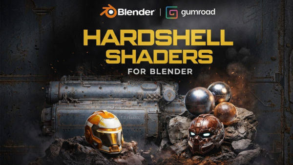 Blender钢铁模型表面着色器资产预设 Gumroad – Hardshell Shaders for Blender