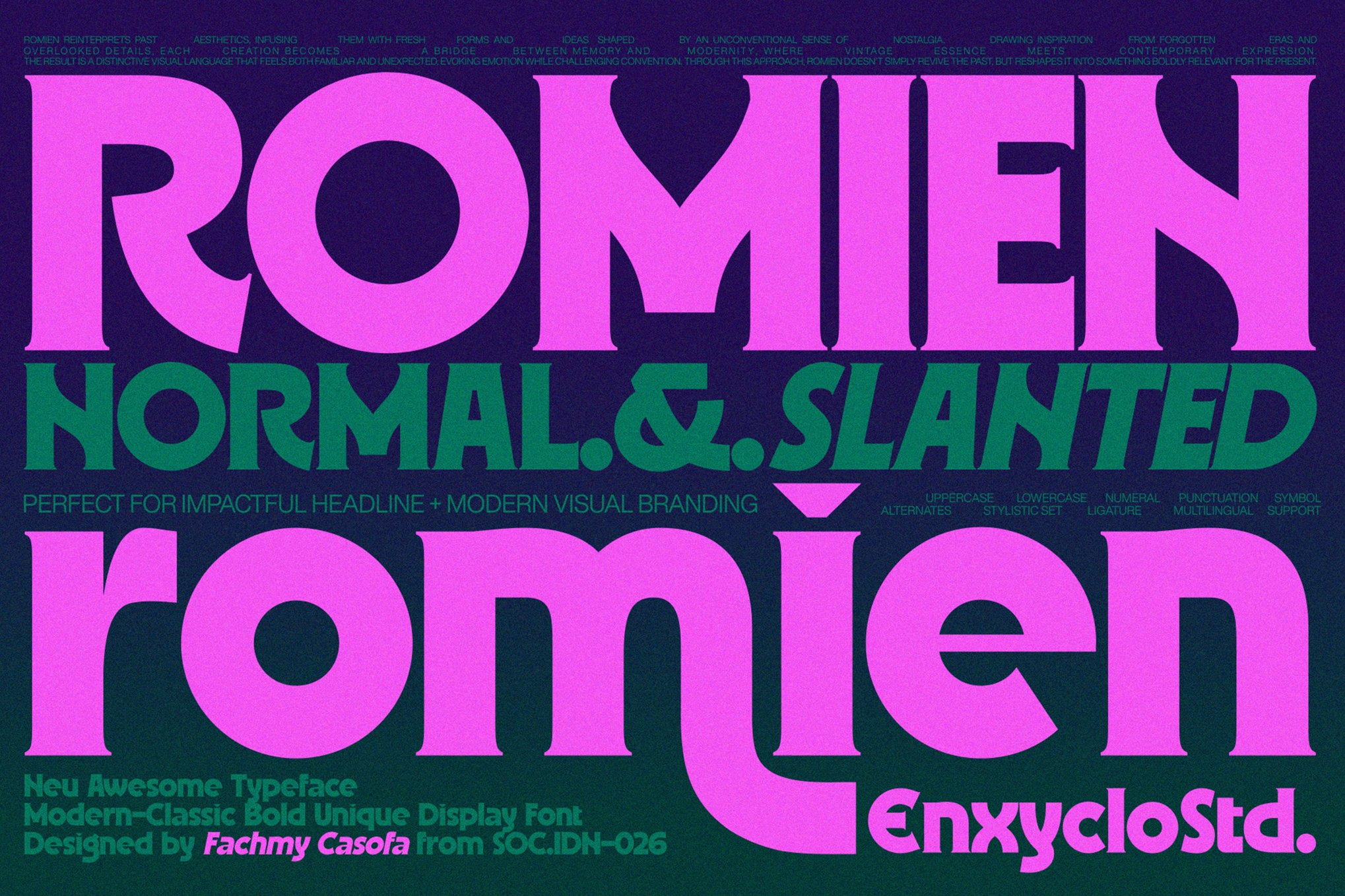 时尚复古品牌杂志海报标志设计衬线英文字体安装包 Romien — Bold Modern Logo Font特色图 时尚复古品牌杂志海报标志设计衬线英文字体安装包 Romien — Bold Modern Logo Font