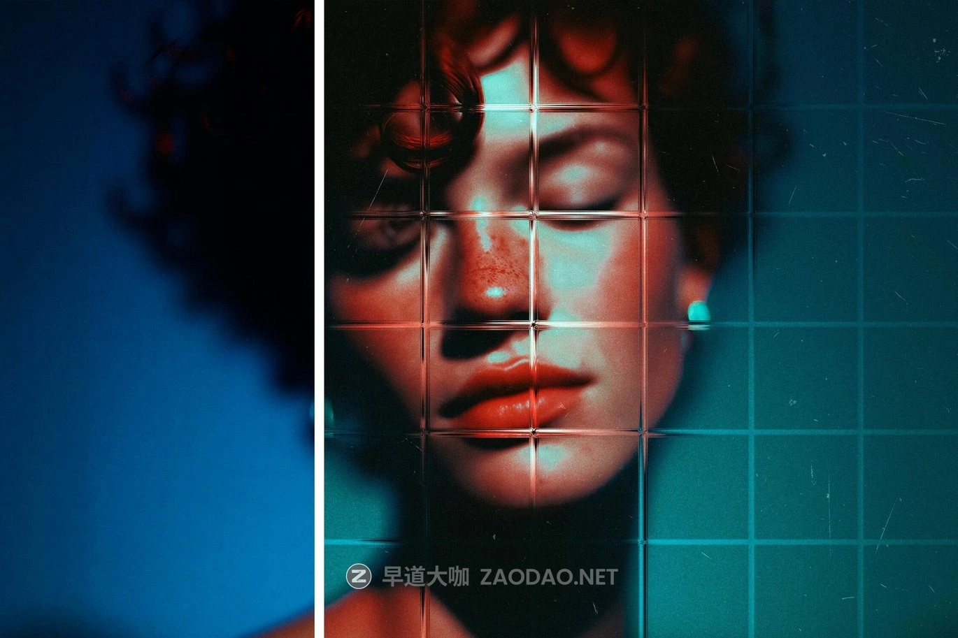 透明玻璃折射发光模糊马赛克照片效果ps特效滤镜样机 Glass Mosaic Photo Effect插图5 透明玻璃折射发光模糊马赛克照片效果ps特效滤镜样机 Glass Mosaic Photo Effect插图5