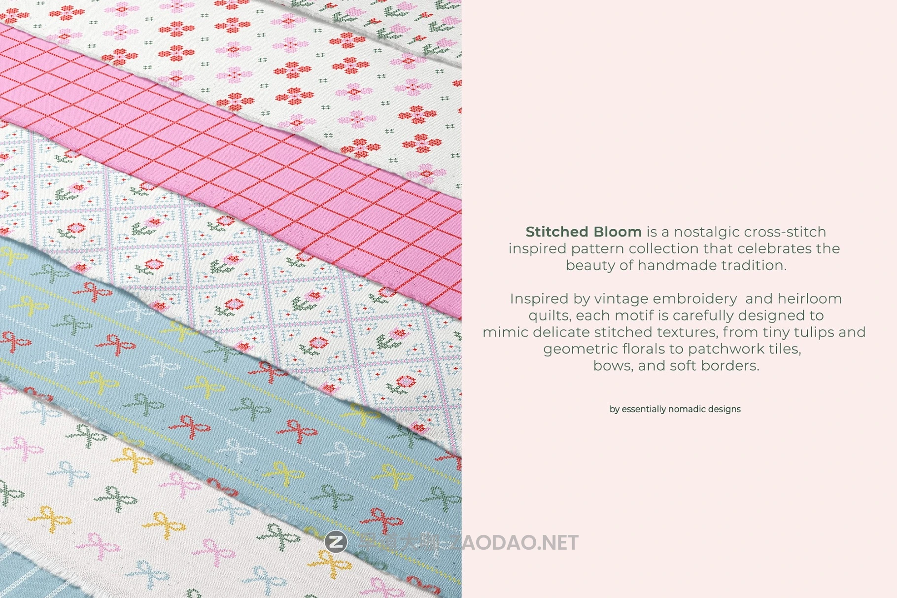28组现代小清新针织几何花卉图案无缝拼接图案纹样矢量素材 Stitched Floral Seamless Pattern Collection插图2 28组现代小清新针织几何花卉图案无缝拼接图案纹样矢量素材 Stitched Floral Seamless Pattern Collection插图2