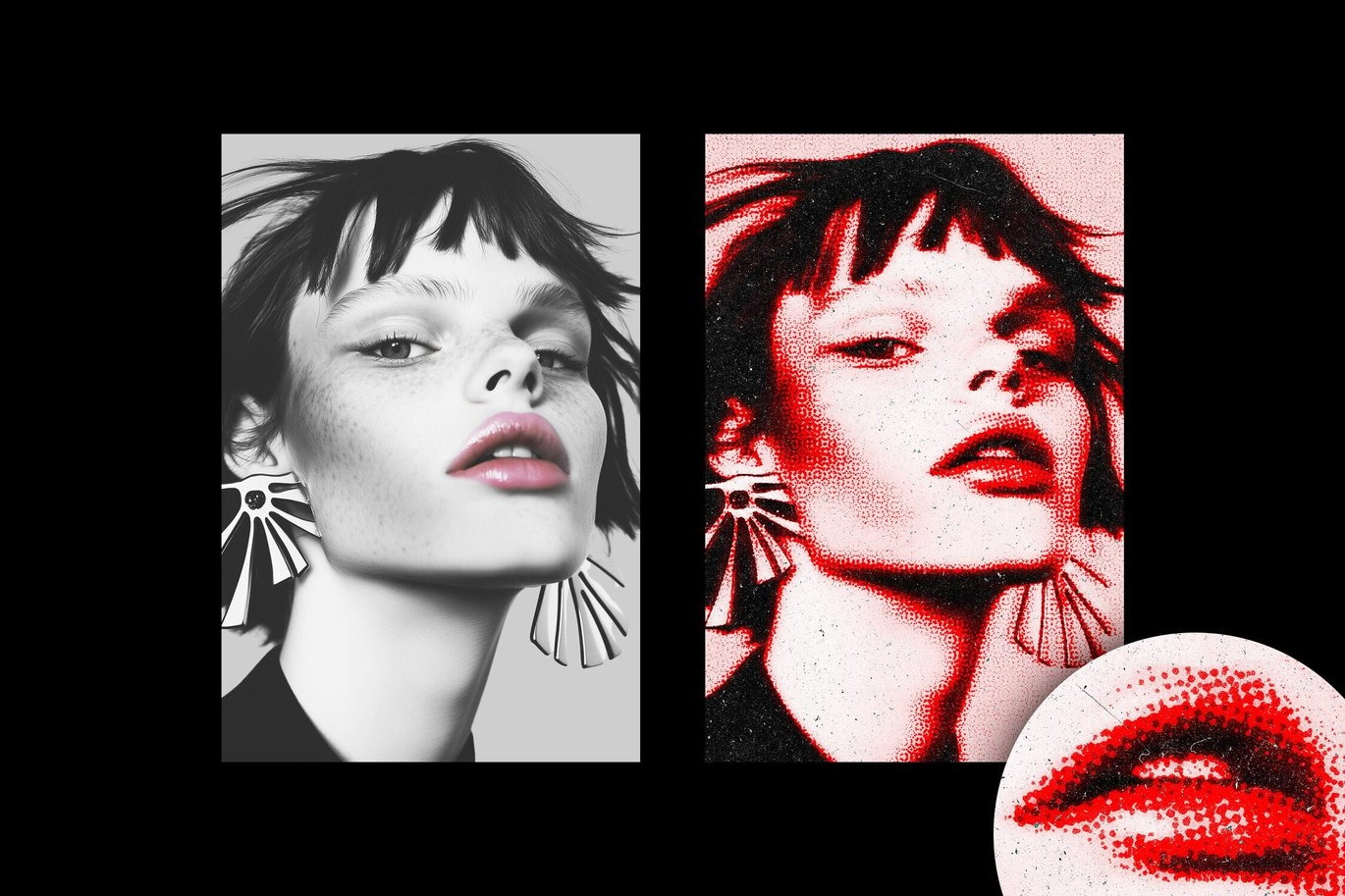 彩色半调划痕颗粒照片效果ps特效滤镜样机 Color Halftoner Photo Effect插图1 彩色半调划痕颗粒照片效果ps特效滤镜样机 Color Halftoner Photo Effect插图1