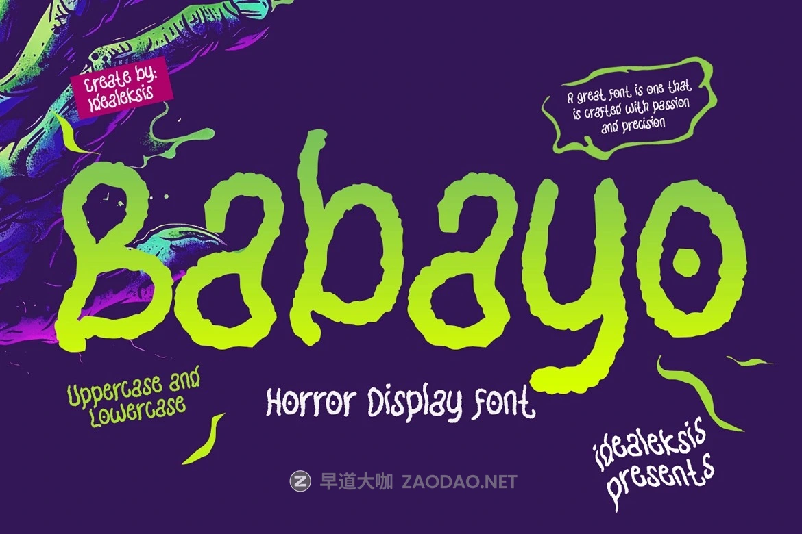 时尚俏皮趣味卡通漫画品牌海报设计手写英文字体安装包 Babayo – Playful Horror Display Font插图 时尚俏皮趣味卡通漫画品牌海报设计手写英文字体安装包 Babayo – Playful Horror Display Font插图