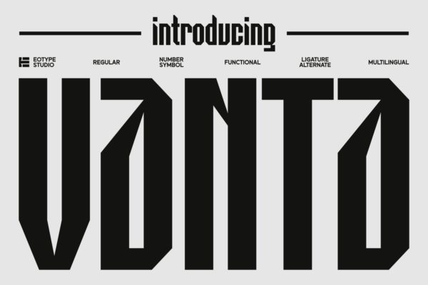时尚优雅品牌海报标志设计无衬线英文字体安装包 Vanta Typeface